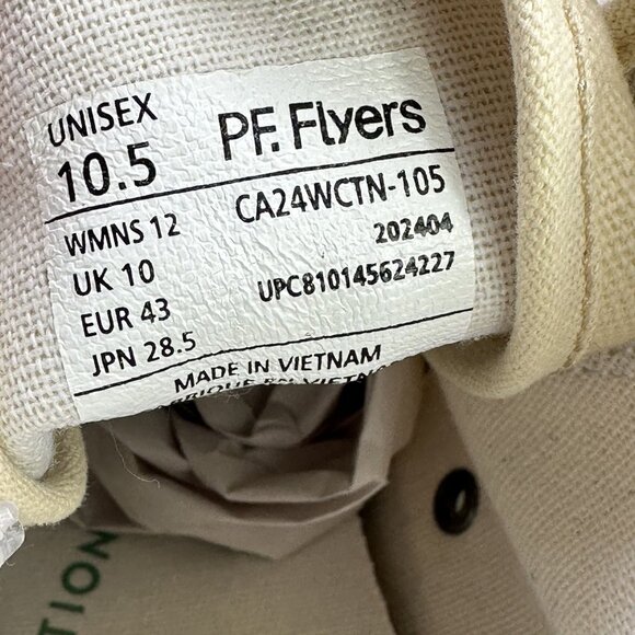 PF. Flyers Center Alston Hi Men's 10.5/Women's 12 Ivory Hightop Shoes - Picture 8 of 8